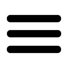 Fototapeta premium Minimalist hamburger menu icon illustration. A universal symbol for navigation, lists, and options in web and app UI/UX design.