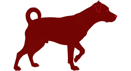 Isolated Red Silhouette of a Dog