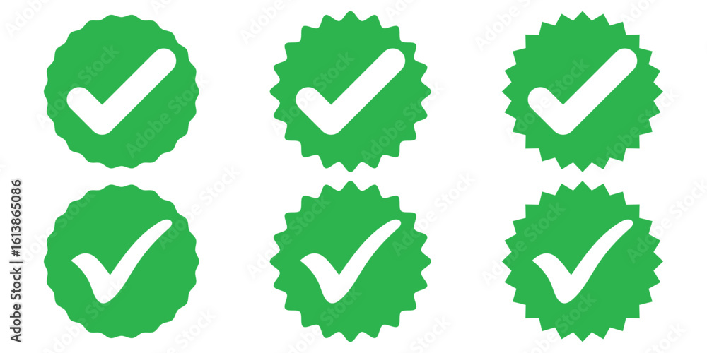 Poster set check mark and cross in circle stock vector. access, right answer icons. checkmark icon. check b