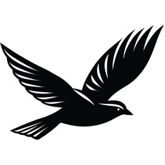 Obraz premium Create the silhouette of a bird in flight, with strong black lines on a white background