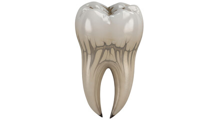 Isolated Human Tooth with Detailed Roots