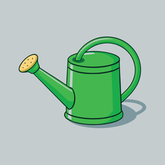 green watering can isolated gardening