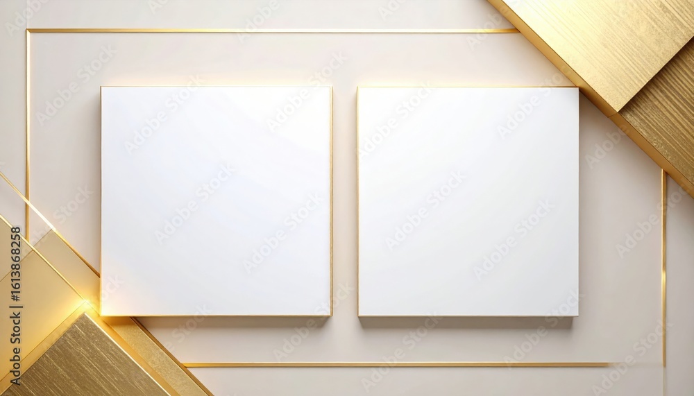 Poster artistic presentation of blank canvas frames modern gallery visual art display minimalist environmen