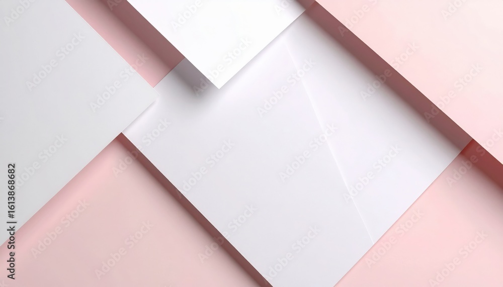 Aufkleber creative white and pink geometric paper layout studio setting visual content modern environment angl