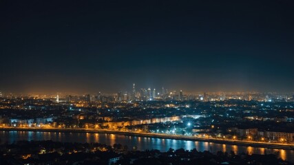 Obraz premium A flickering city light viewed from a distance, symbol longing. 