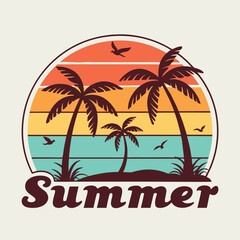 summer holiday beach palm tree tropical background