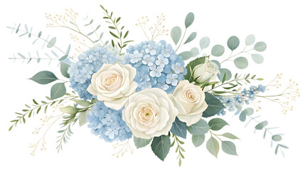 Beautiful Watercolor Floral Arrangement Cream