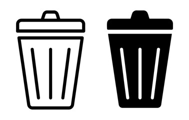 trash bin icon symbol vector on transparent background