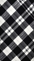 Black and white checkered fabric texture