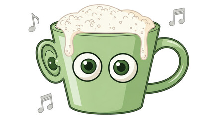 Isolated Cartoon Cup with Foam