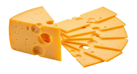 Isolated Cheese Slices