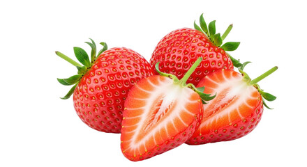 Isolated Sliced Fresh Strawberries