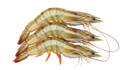 Isolated Raw Shrimps