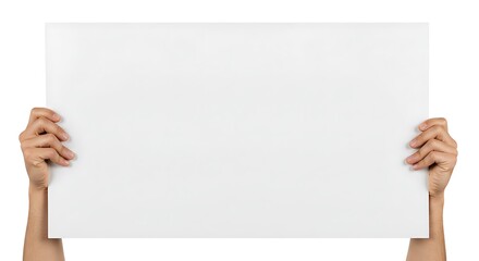 Blank Sign Held by Hands