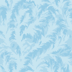 Obraz premium Frozen Window Frost Pattern Seamless Winter Cold Texture Background