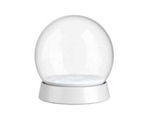 Clear Glass Sphere Globe With White Base isolated on a transparent background snow globe