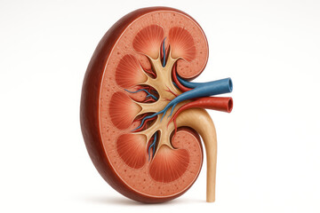 Human Kidney Anatomy Illustration: Detailed Cutaway View, Educational Medical Diagram [Illustration]