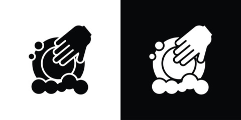 Washing dishes icon. graphic design vector symbols pack