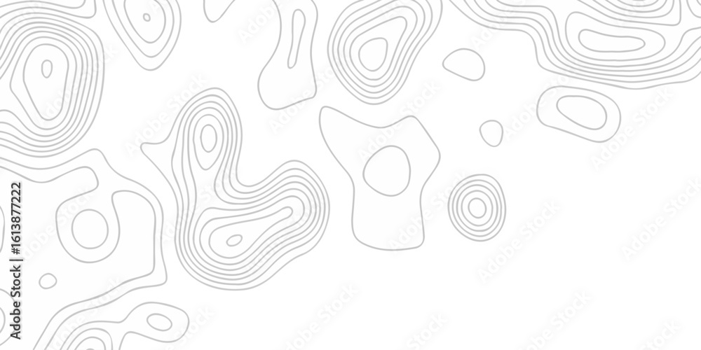 Poster abstract topographic white wave paper curved reliefs. topographic map patterns, topography line map.