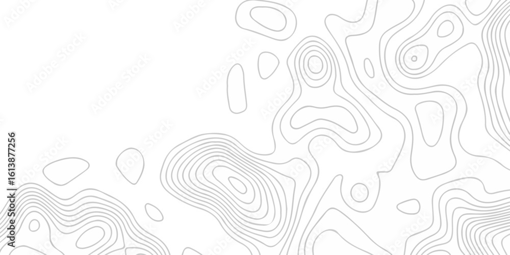 Poster abstract topographic white wave paper curved reliefs. topographic map patterns, topography line map.