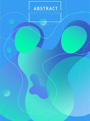 Fluid Abstract Background with Overlapping Teal and Blue Shape