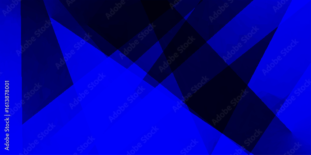 Poster overlapping blue pattern in triangle and square line background. motion illustration creative concep