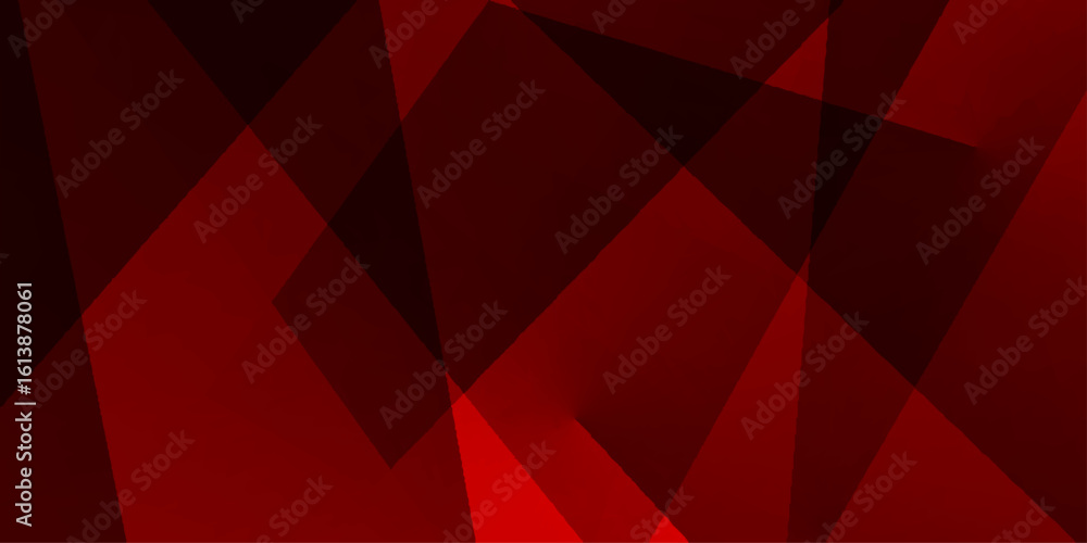 Poster overlapping red pattern in triangle and square line background. motion illustration creative concept