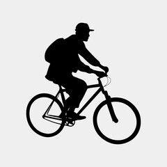 Obraz premium Bicycle Symbol Icon Clip Art Bicycle Lover Gift For Friend Bicycle Silhouette Black Vector Design