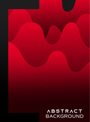 Vertical abstract red background with dark black left border, wave-like undulating patterns, and gradient shading from deep red to lighter dark red at the bottom
