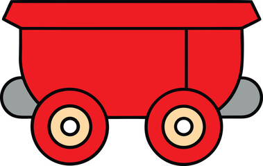 red truck with a trailer wheel vector