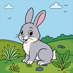 rabbit Cute Animal Children coloring page