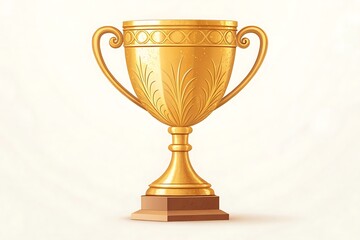 A gleaming golden trophy, symbolizing victory and achievement, stands proudly against a soft background, representing success and recognition in a competition