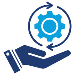 Change Management Flat Blue Icon