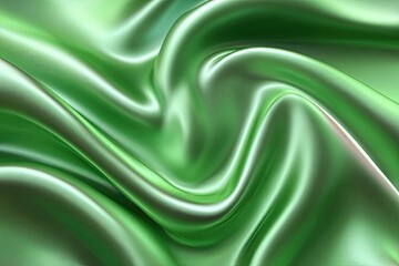 Obraz premium Fluid, shimmering, light-green fabric folds