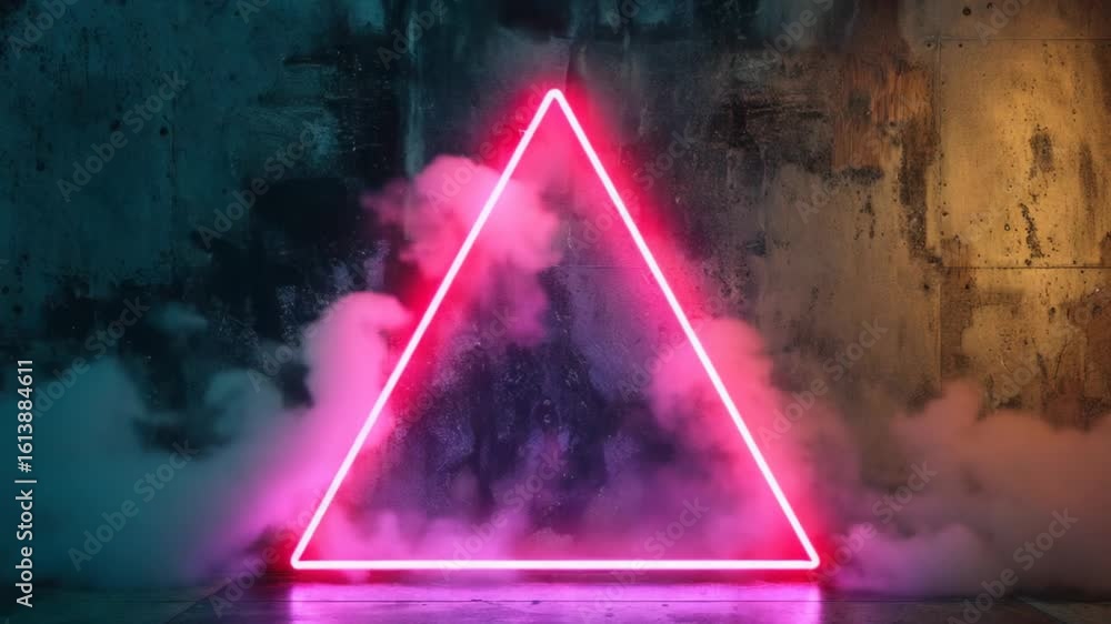 Poster a triangular-shaped object amidst fireworks explosion