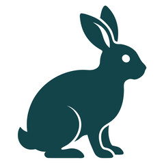Obraz premium Charming rabbit silhouette illustration a simple and elegant graphic design element isolated on white background