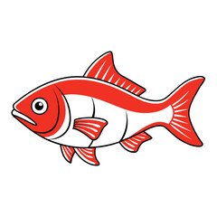Fototapeta premium Stylized redfish outline with vibrant colors perfect for aquatic designs isolated on white background