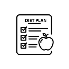 Diet plan checklist with apple illustration in minimalist style  