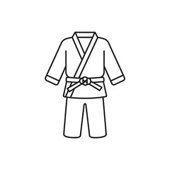 Naklejka premium Line art illustration of a traditional martial arts uniform, showcasing detail.