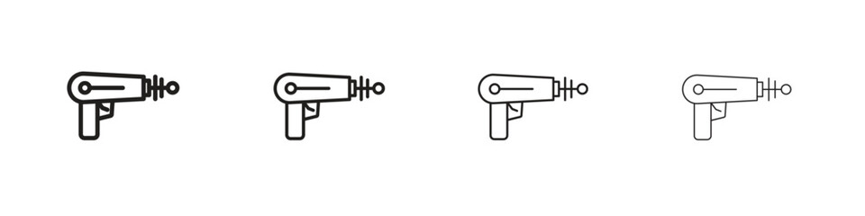 Laser gun icon vector illustration, line design icon. Editable strokes.