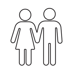 Couple man line icon