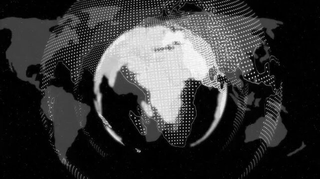 Digital earth rotating. Earth globe rotating with plexus motion background. Futuristic communication concept, Seamless loop 4k animation. - Powered by Adobe