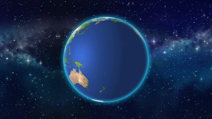 Realistic Earth Rotating on space (Loop). The concept of digitization is global technology. realistic world globe spinning slowly.