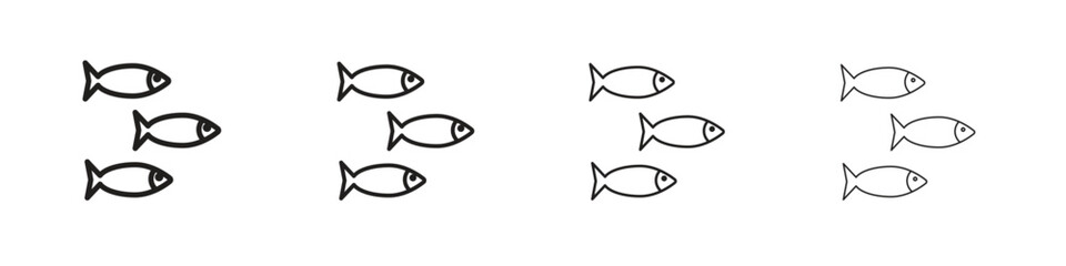 Shoal icon vector illustration, line design icon. Editable strokes.