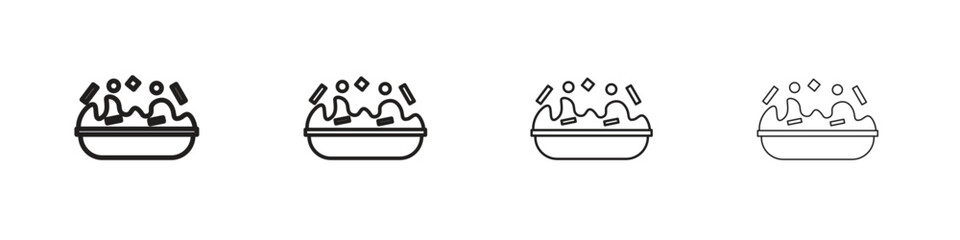 Risotto icon vector illustration, line design icon. Editable strokes.