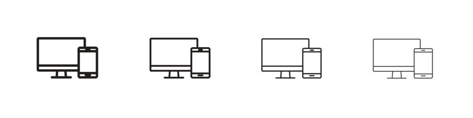 Responsive icon vector illustration, line design icon. Editable strokes.