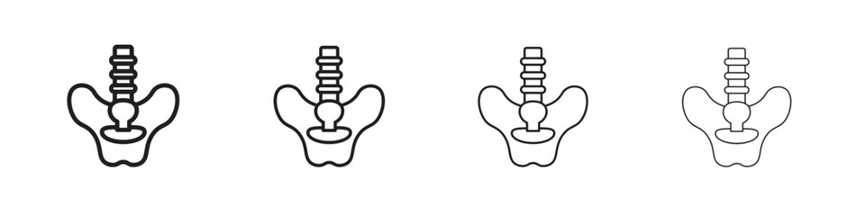 Pelvis icon vector illustration, line design icon. Editable strokes.