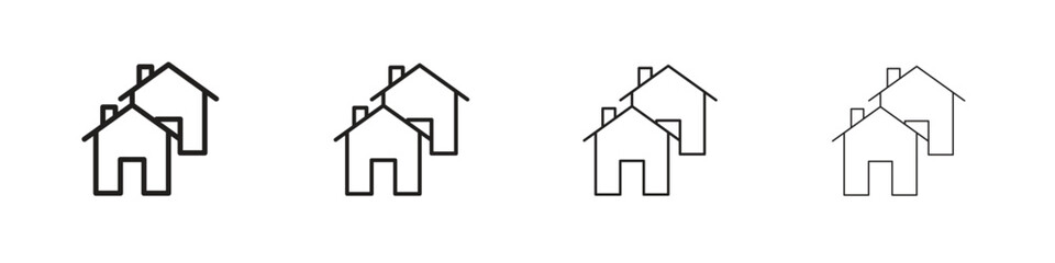 Neighborhood icon vector illustration, line design icon. Editable strokes.