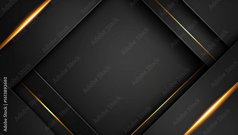 Poster dynamic black and gold abstract design digital artwork modern art studio environment top-down view c