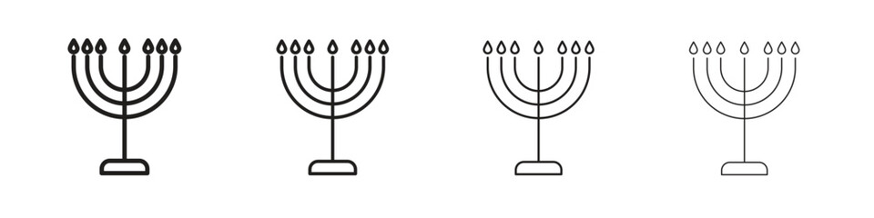 Menorah icon vector illustration, line design icon. Editable strokes.